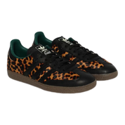 Smooth Leather & Pony Hair Low-Tops with Animal Print
