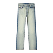 Medium Waist, Straight Leg & Contrast Fold Wash