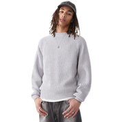 Crew Neck Knit Jumper in Light Grey