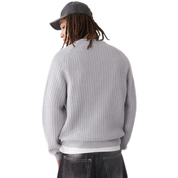 Crew Neck Knit Jumper in Light Grey