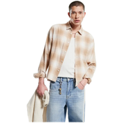 Regular Fit Check Shirt in Neutral with Boxy Fit