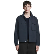 Utility Cotton Overshirt (Deep Navy)