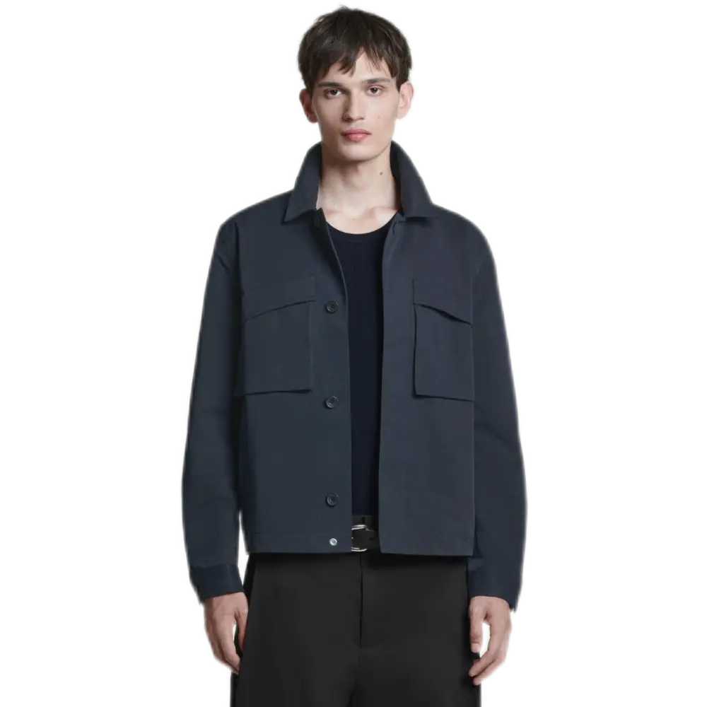 Utility Cotton Overshirt (Deep Navy)