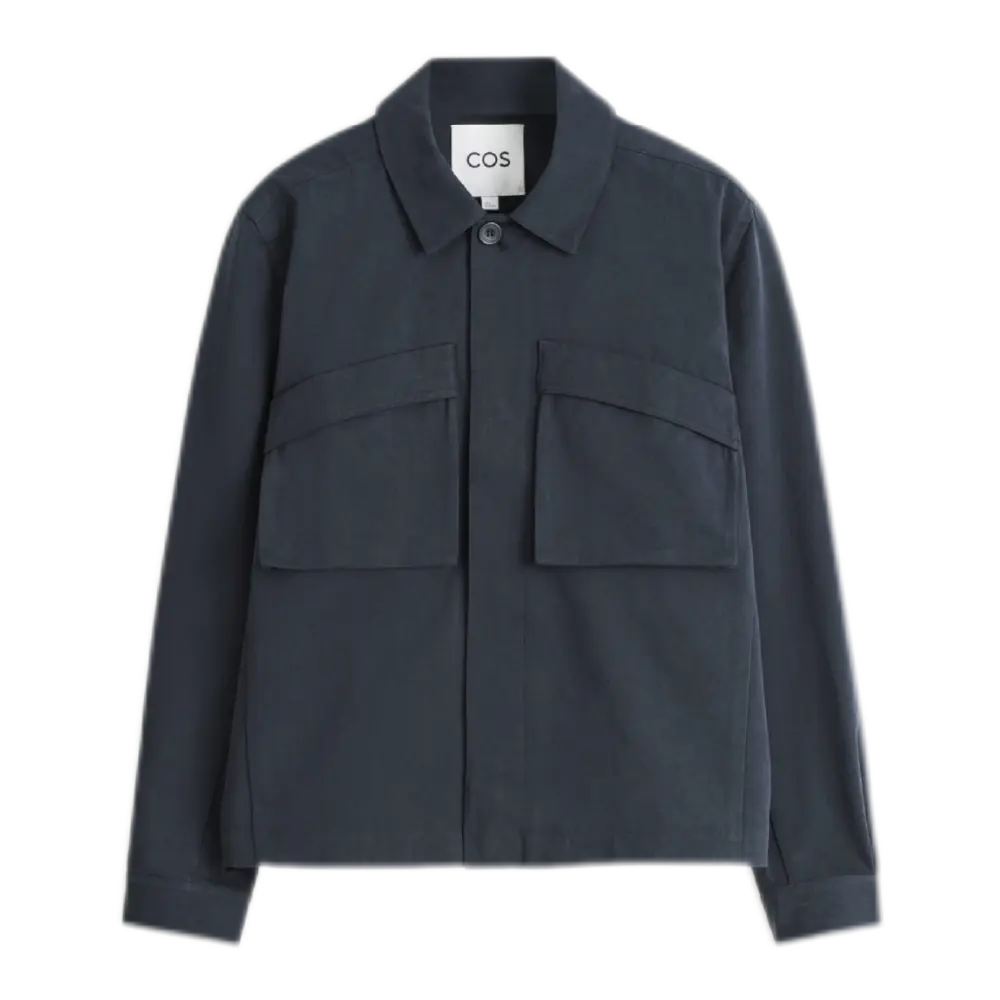 Utility Cotton Overshirt (Deep Navy)