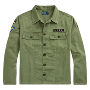 Button-Up Overshirt with Elbow Patches & Chest Pockets