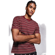 Red Square-Cut Tee with Crew Neck