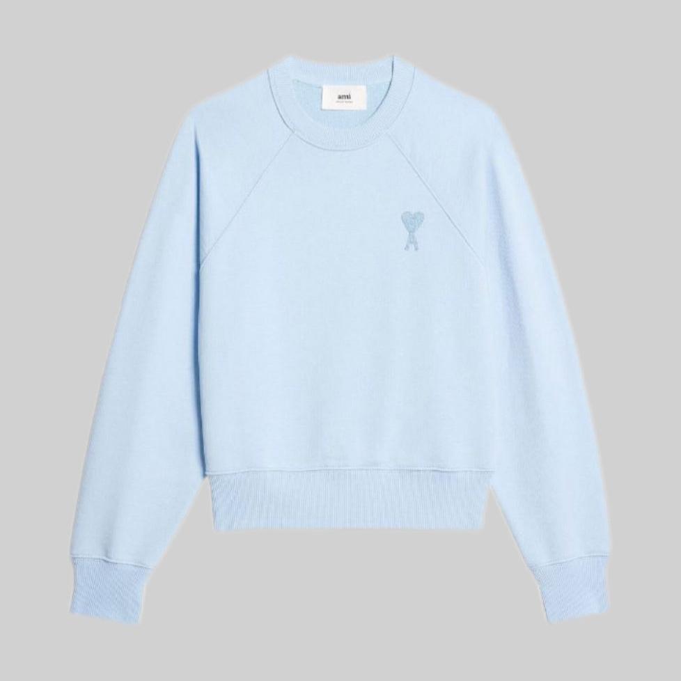 AMI Paris Ami de Coeur Crew-Neck Sweatshirt - Sky Blue