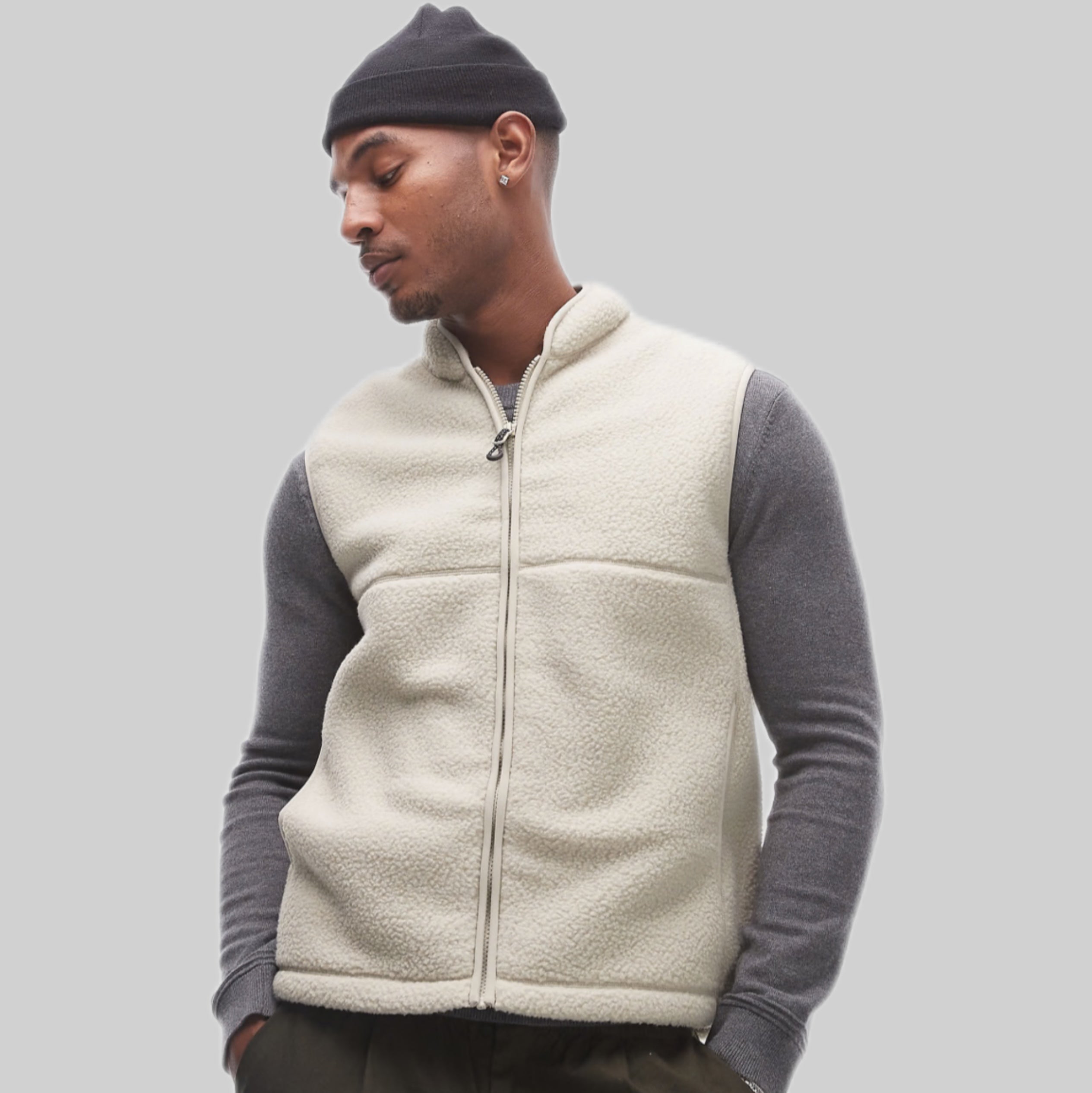 Light Beige Fleece Vest