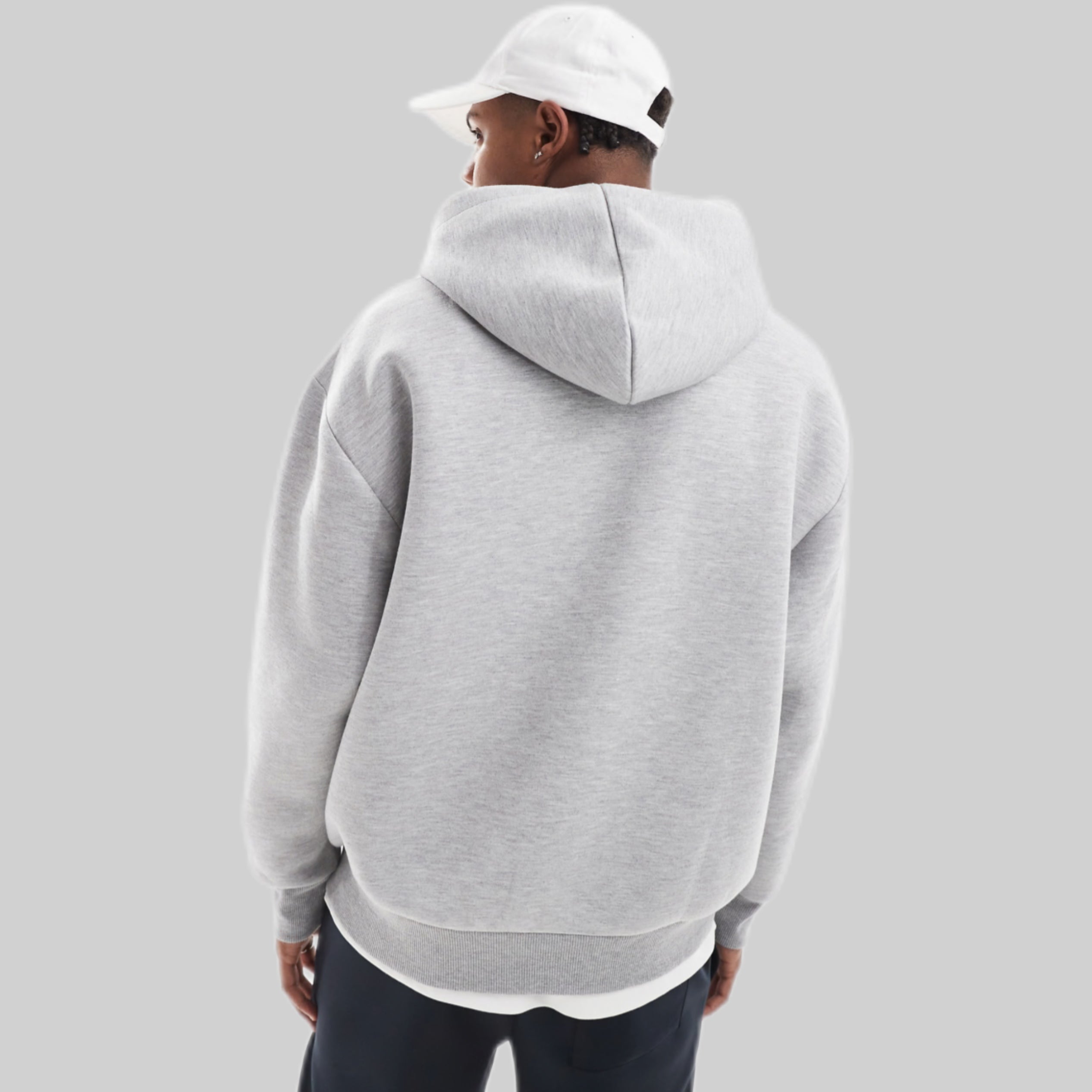 Oversized Heavyweight  Scuba Hoodie - LIME GREY