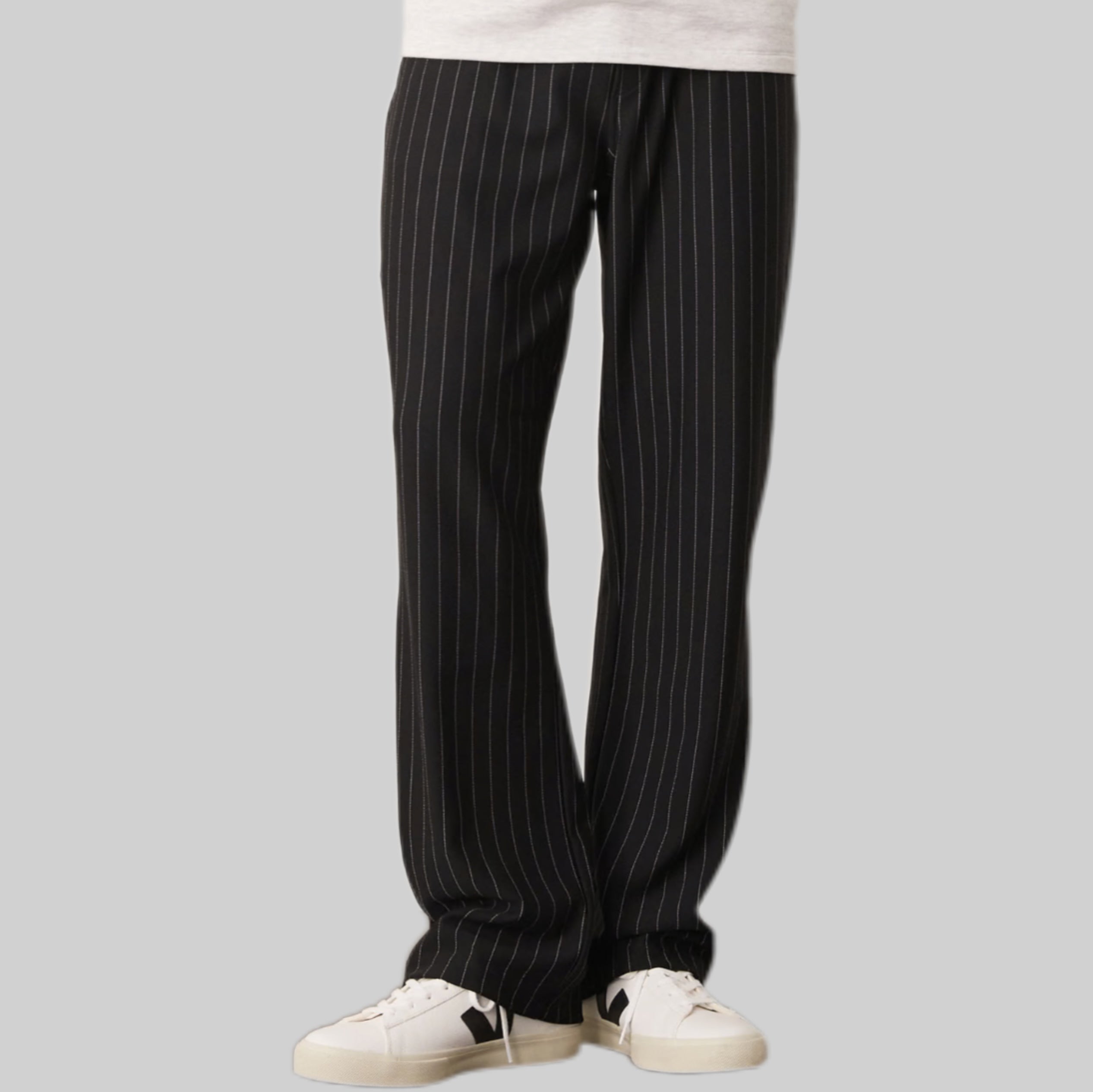 Baggy Pants In Black Pinstripe Co-Ord - CAMEL