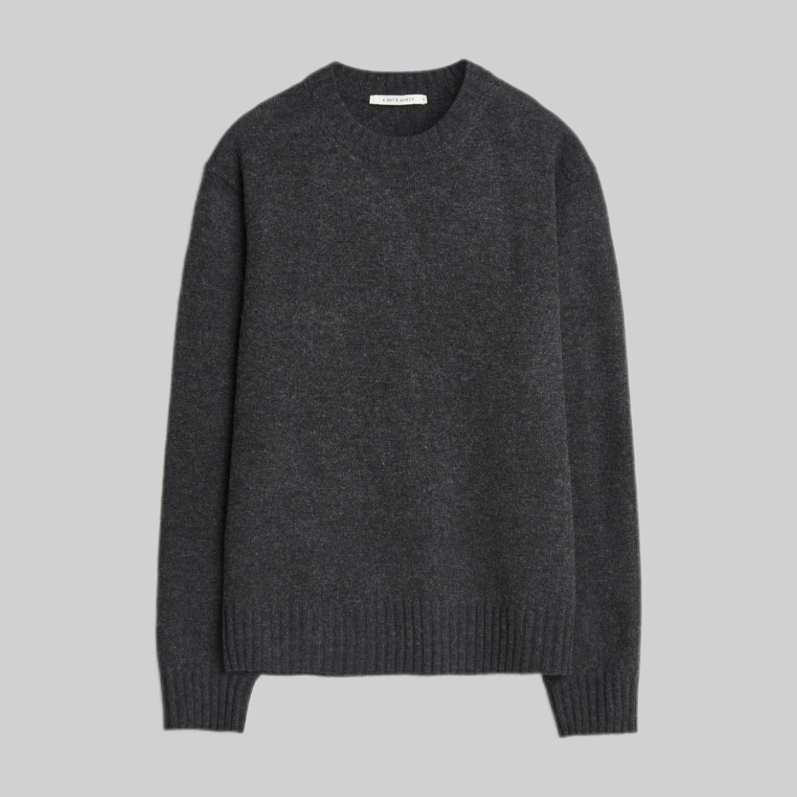 Marlow Lambswool Crew Black Melange - Black