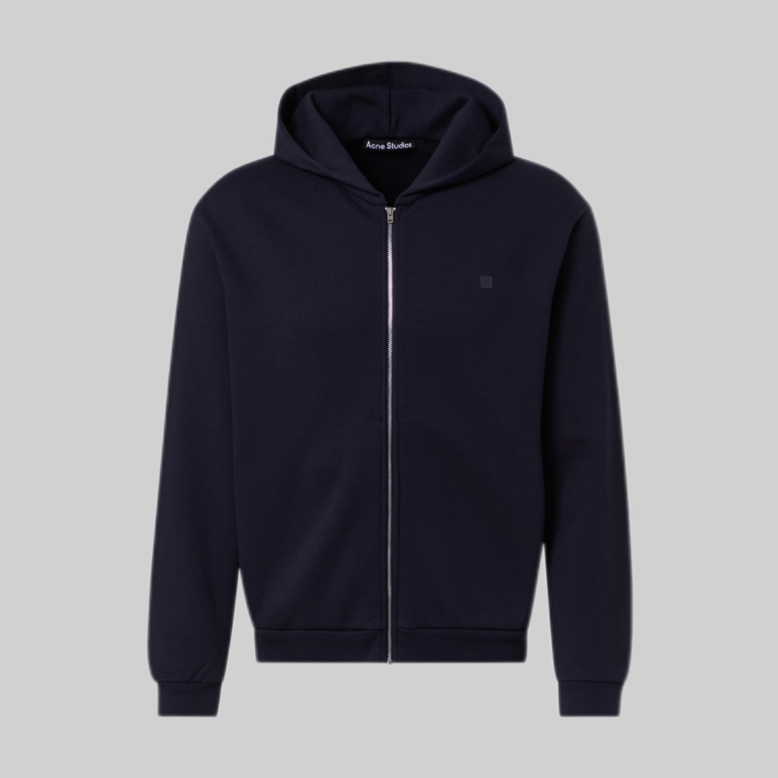 Face Cotton Jersey Hoodie – Navy Blue