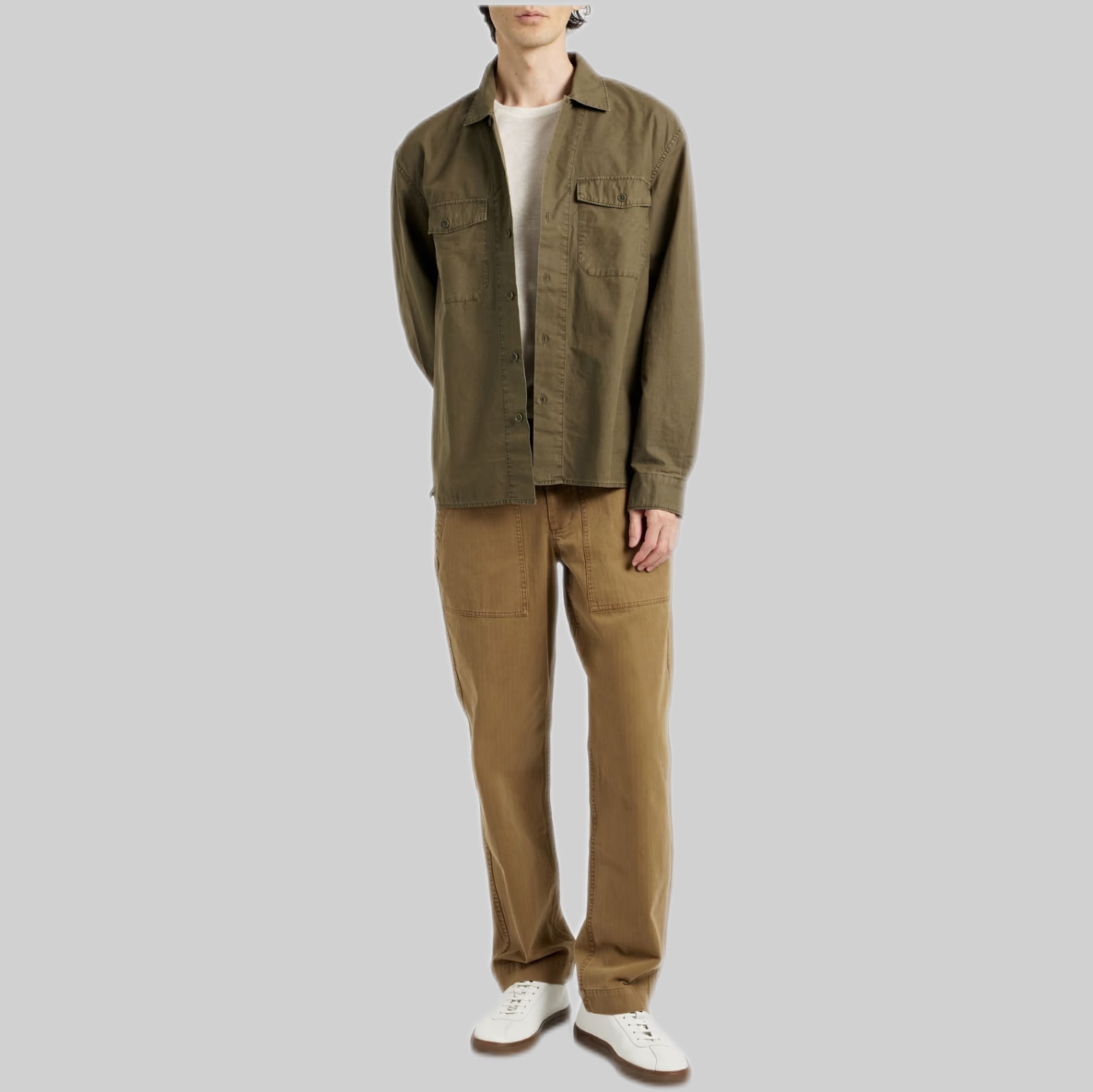 Cotton Lyocell Blend Shirt – Classic Collar & Chest Pocket Design