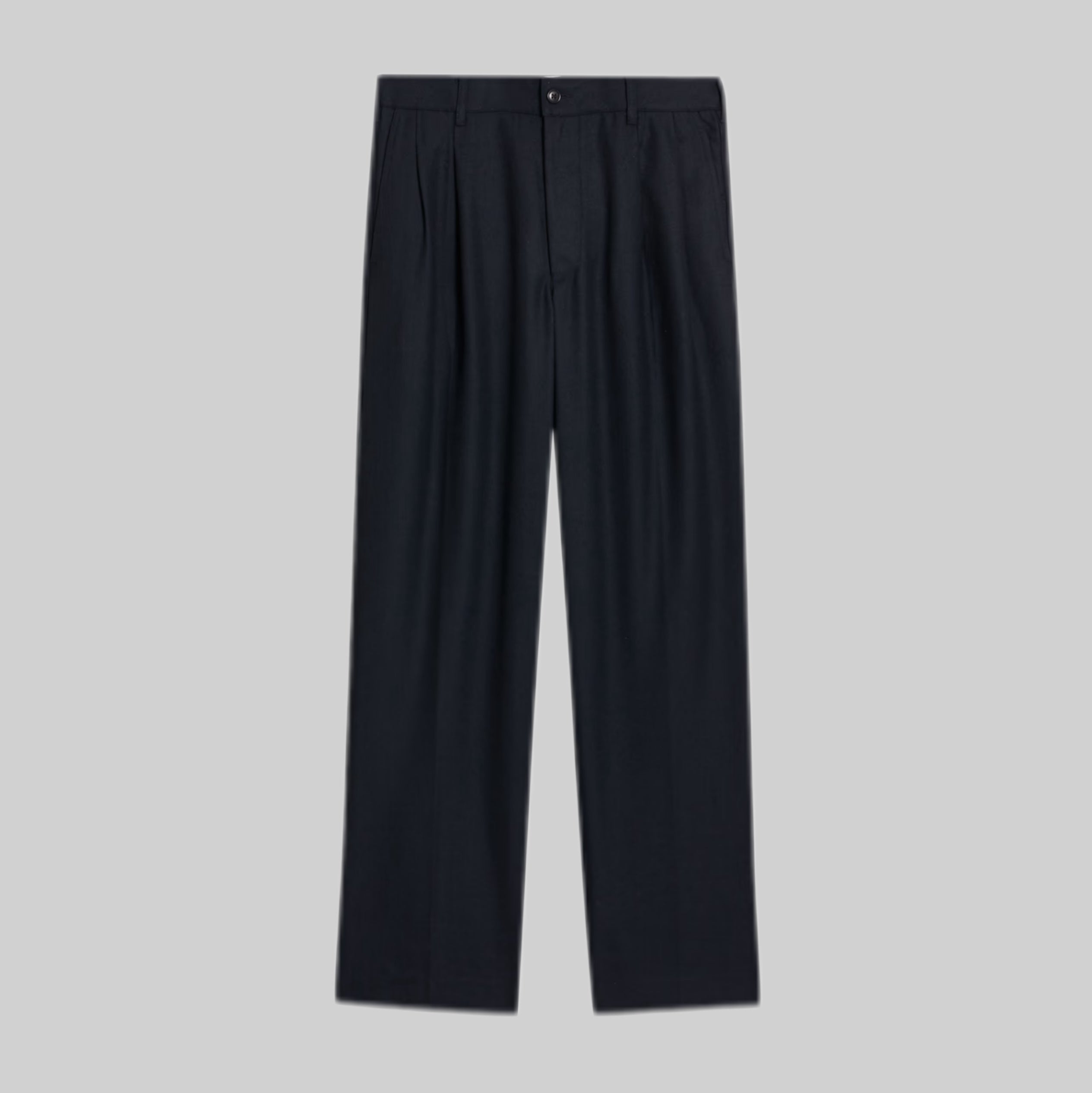Pleated Midweight Trousers with Flap Pockets