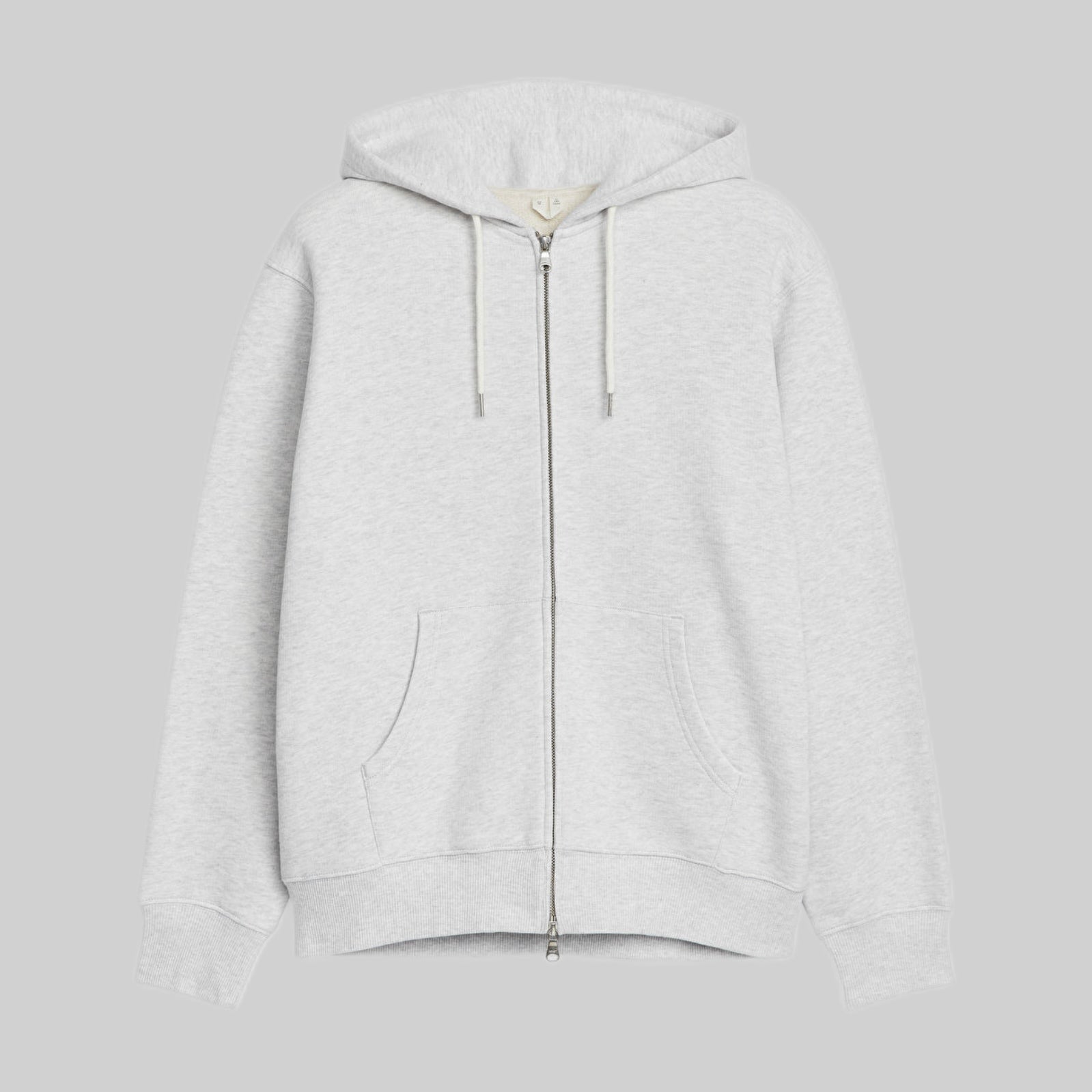 Relaxed Zip Hoodie - Grey Melange