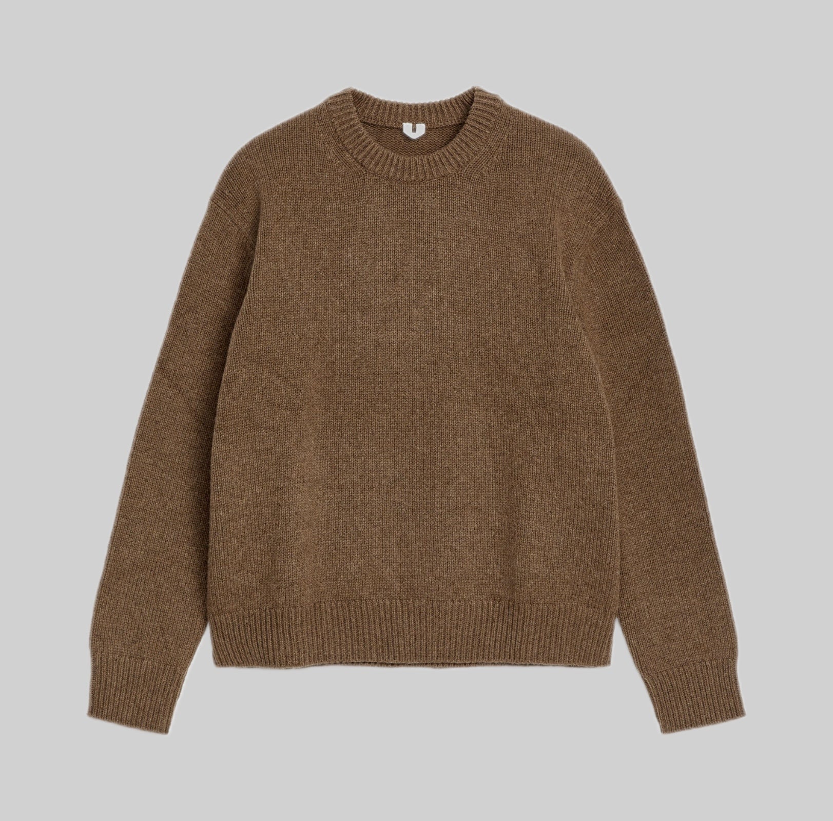 Heavy Knit Wool Blend Jumper - Brown