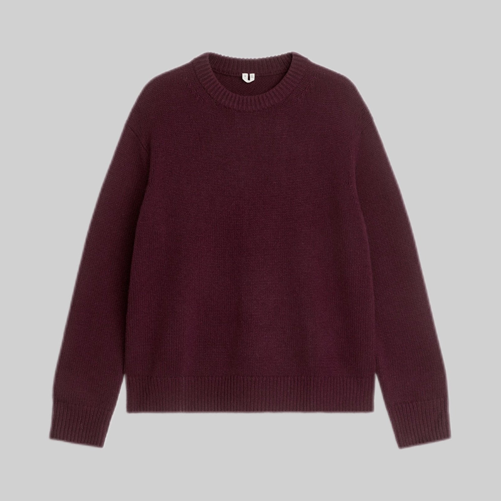 Heavy Knit Wool Blend Jumper - Dark Red