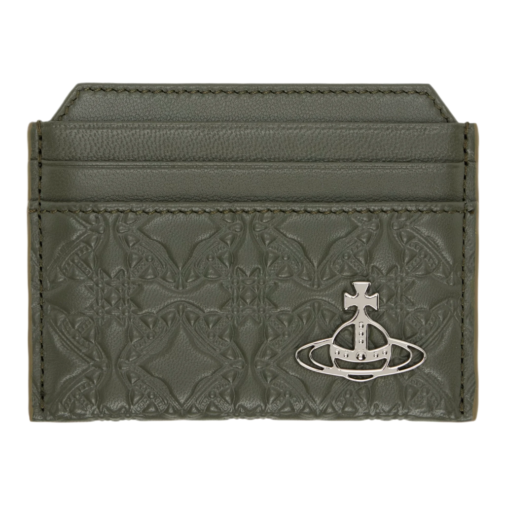 Green Embossed Nappa Slim Card Holder