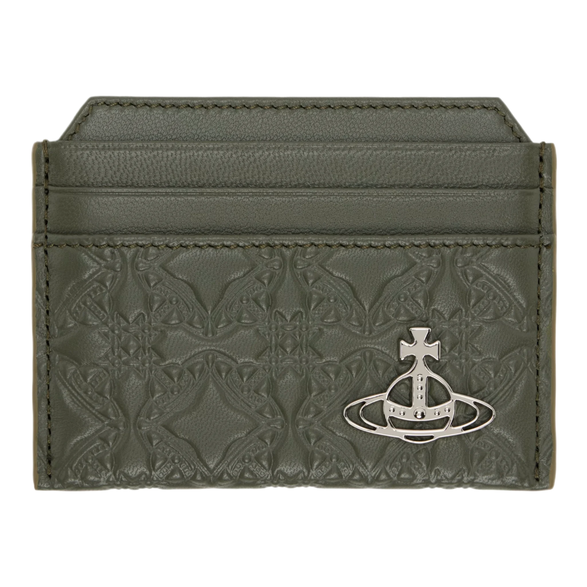 Green Embossed Nappa Slim Card Holder