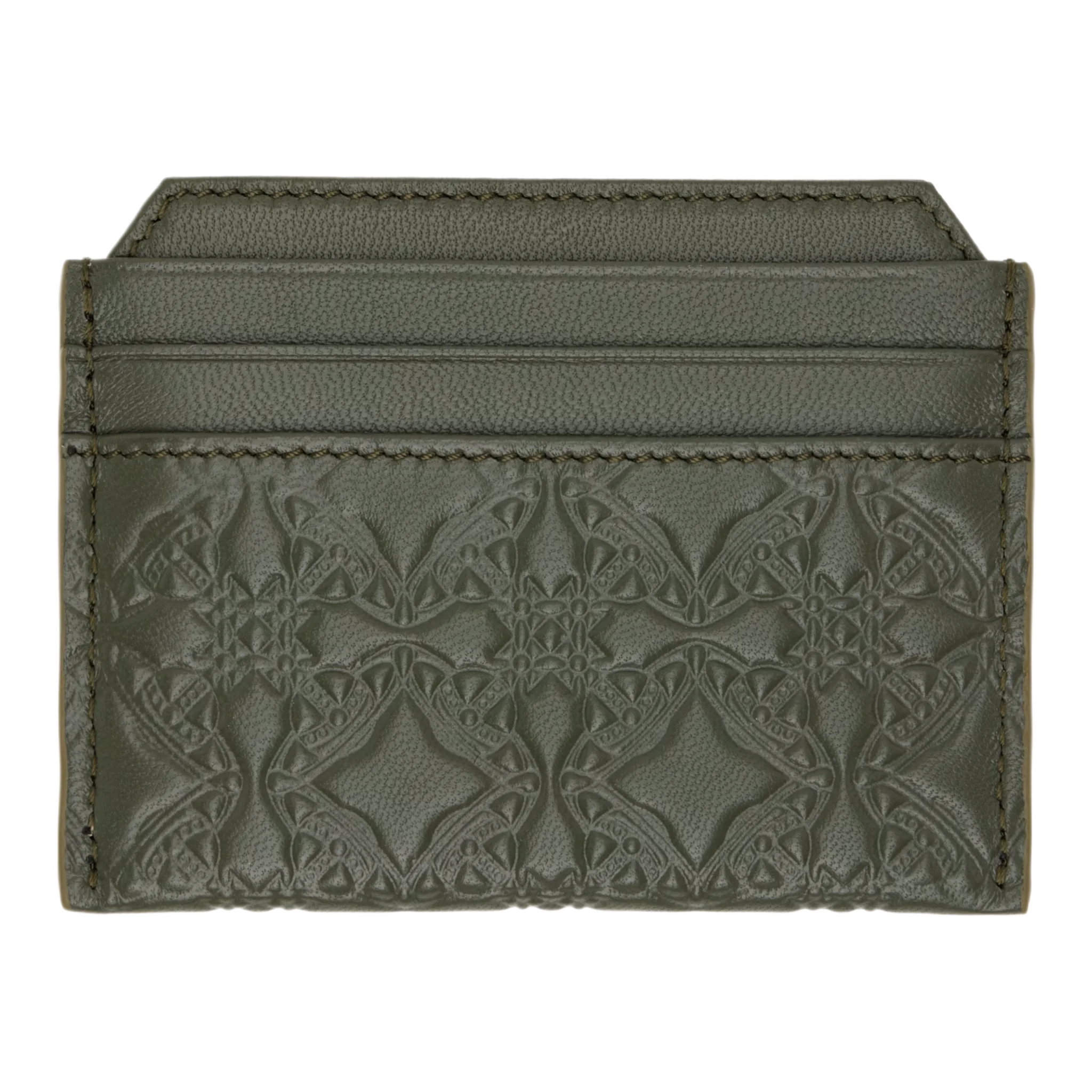 Green Embossed Nappa Slim Card Holder