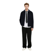 Double-Face Wool Blend Jacket Dark Blue