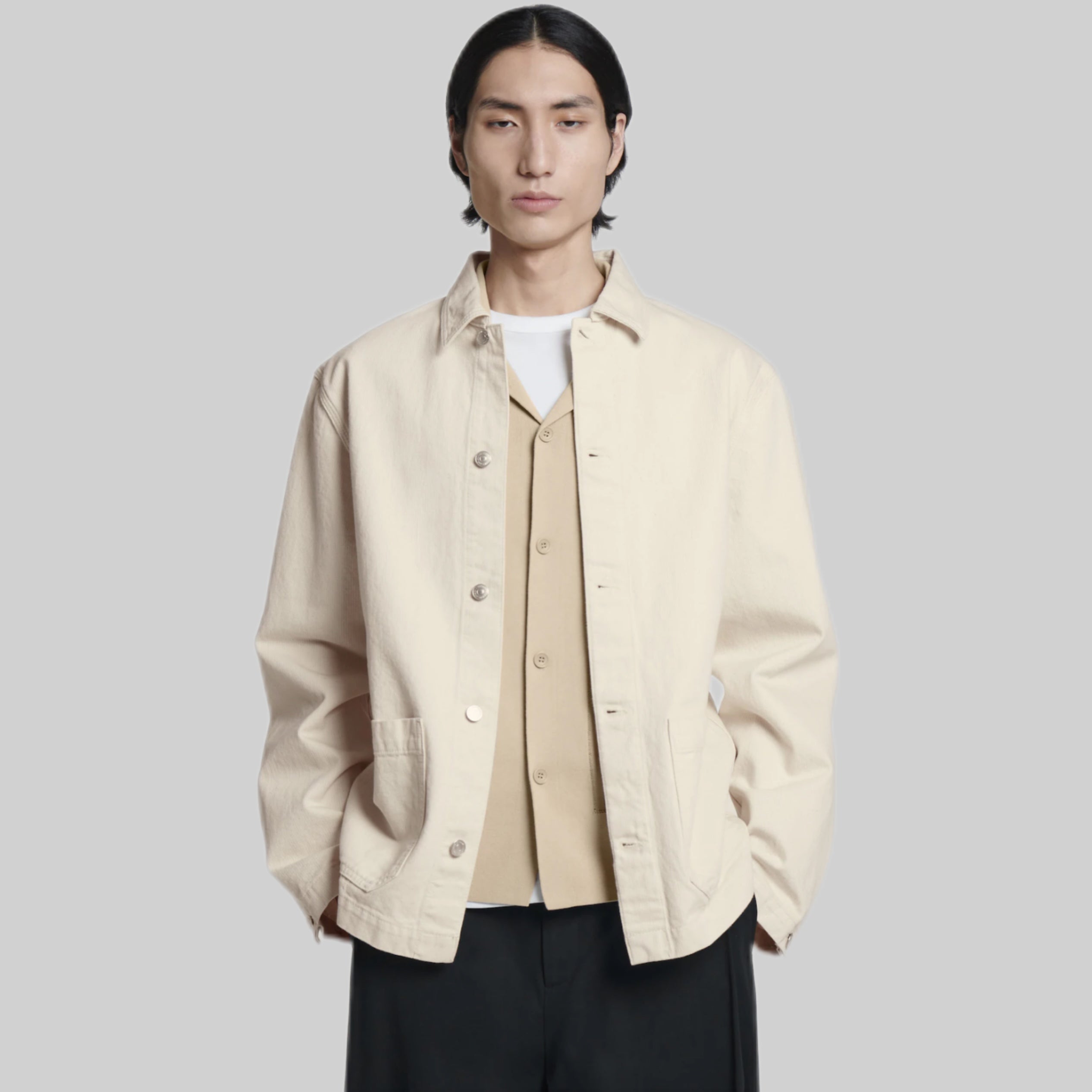 Relaxed Denim Utility Overshirt – Organic Cotton Workwear Style