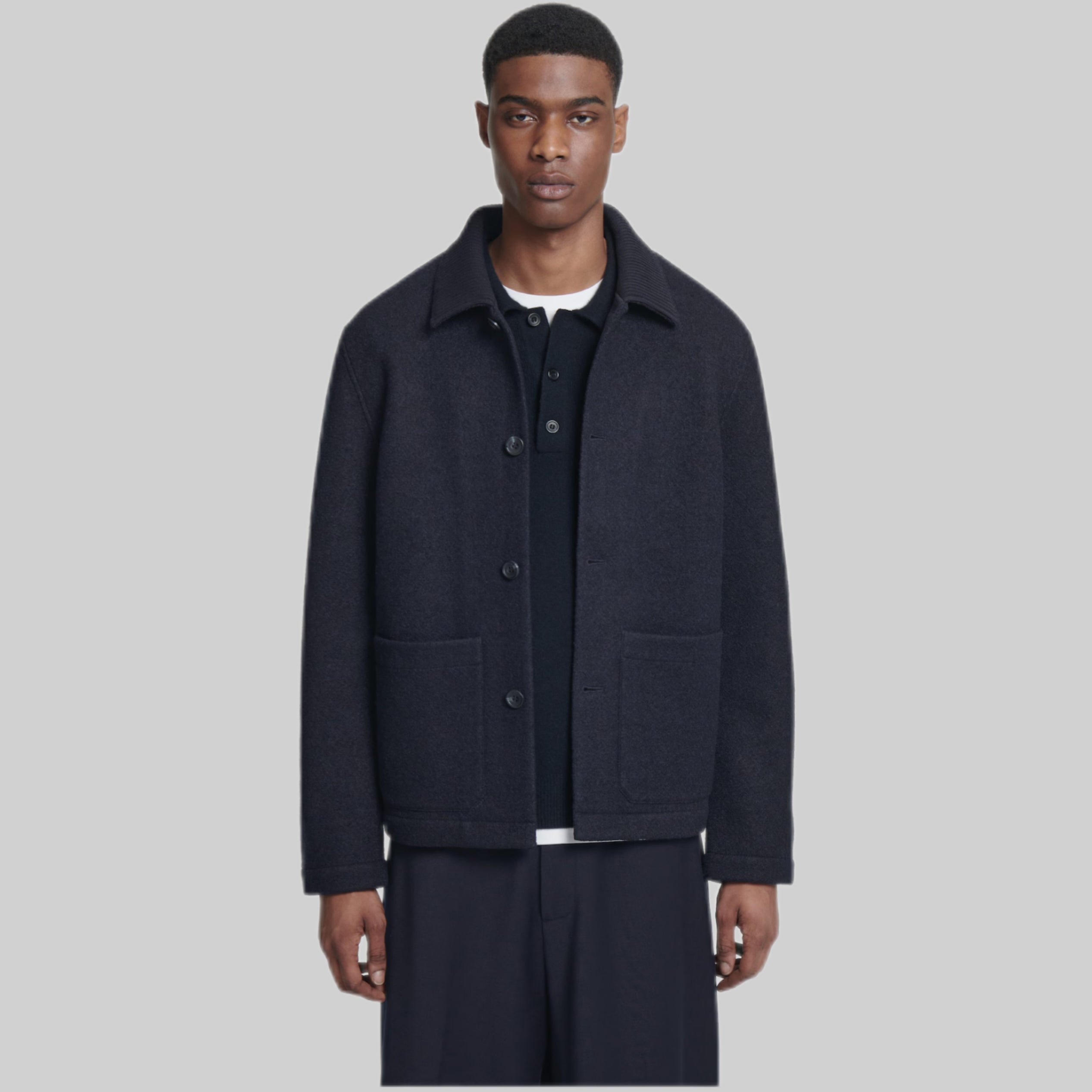 BOILED-WOOL CHORE JACKET - REFINED WORKWEAR STYLE