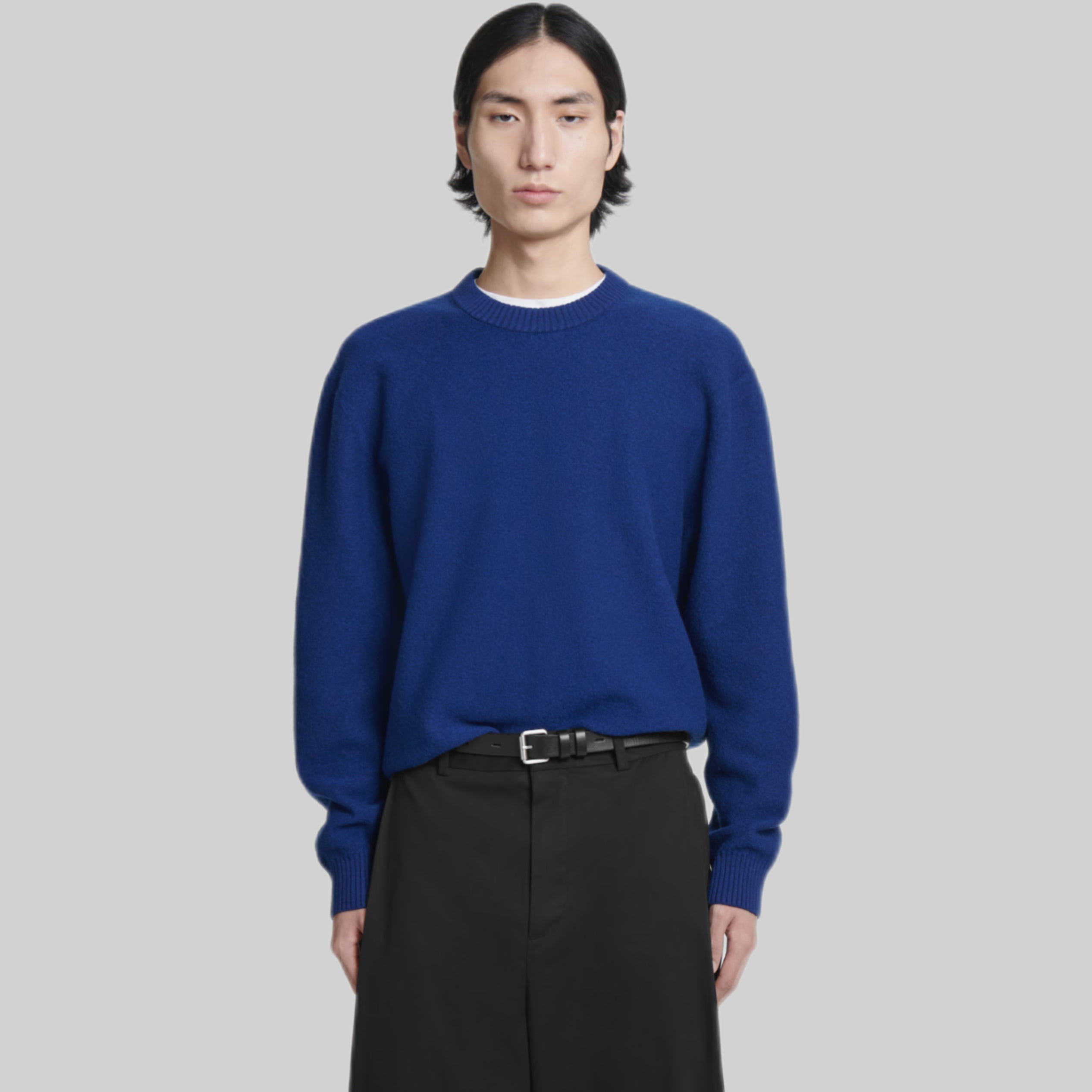 Boiled-Wool Crew-Neck Jumper - Cobalt Blue