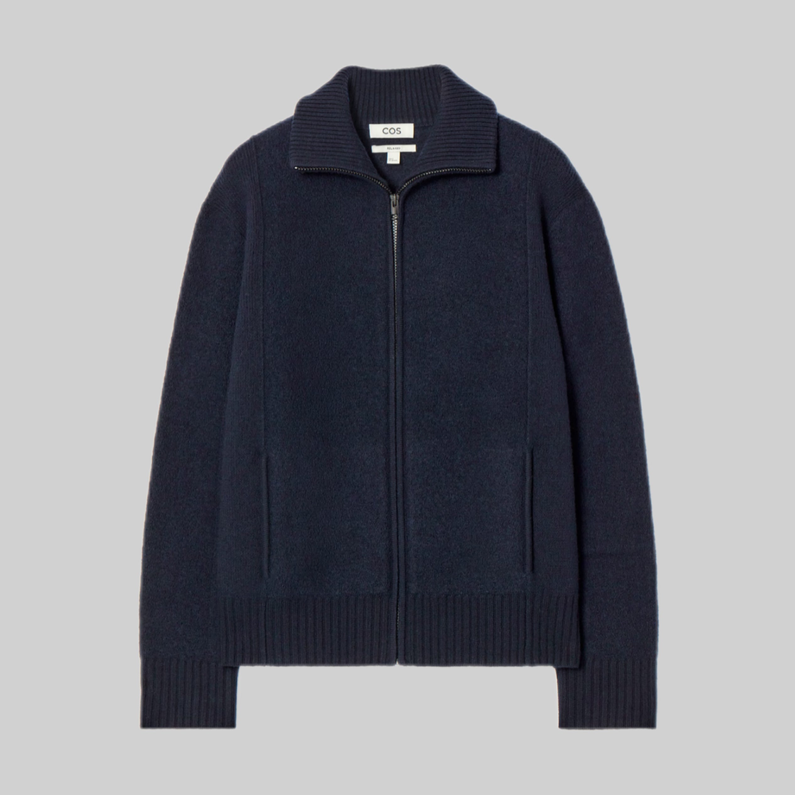 BOILED MERINO WOOL TRACK JACKET - RELAXED NAVY STYLE