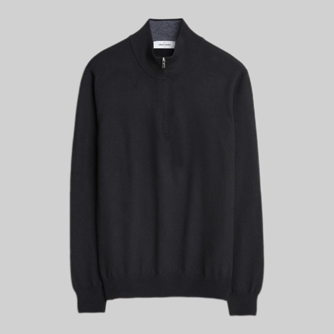 Merino Fashion Fit Half Zip - Black