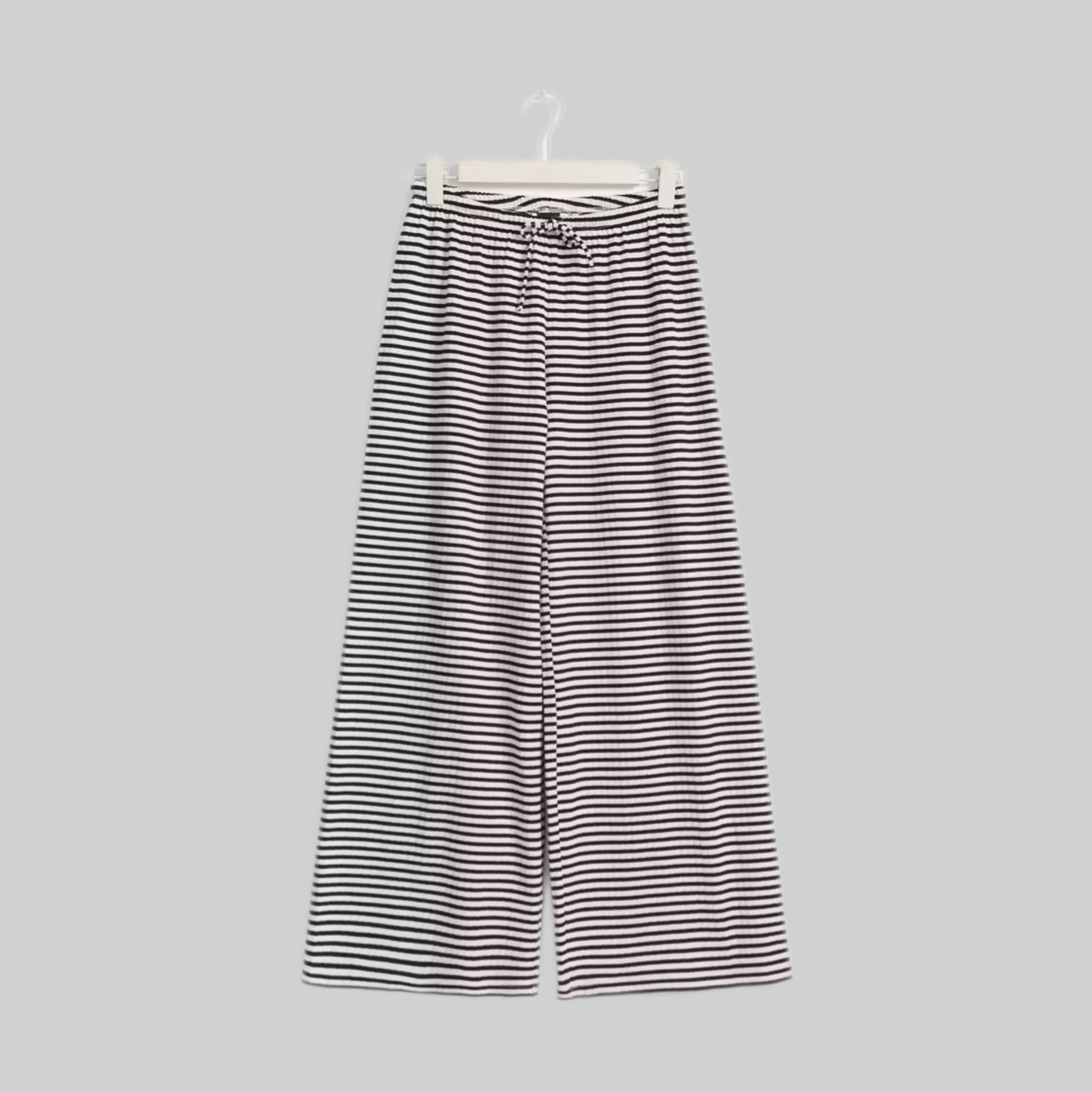 Striped Soft Trousers - White/Black