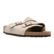 Zürich Suede Sandals – Taupe Brown with Cork Footbed