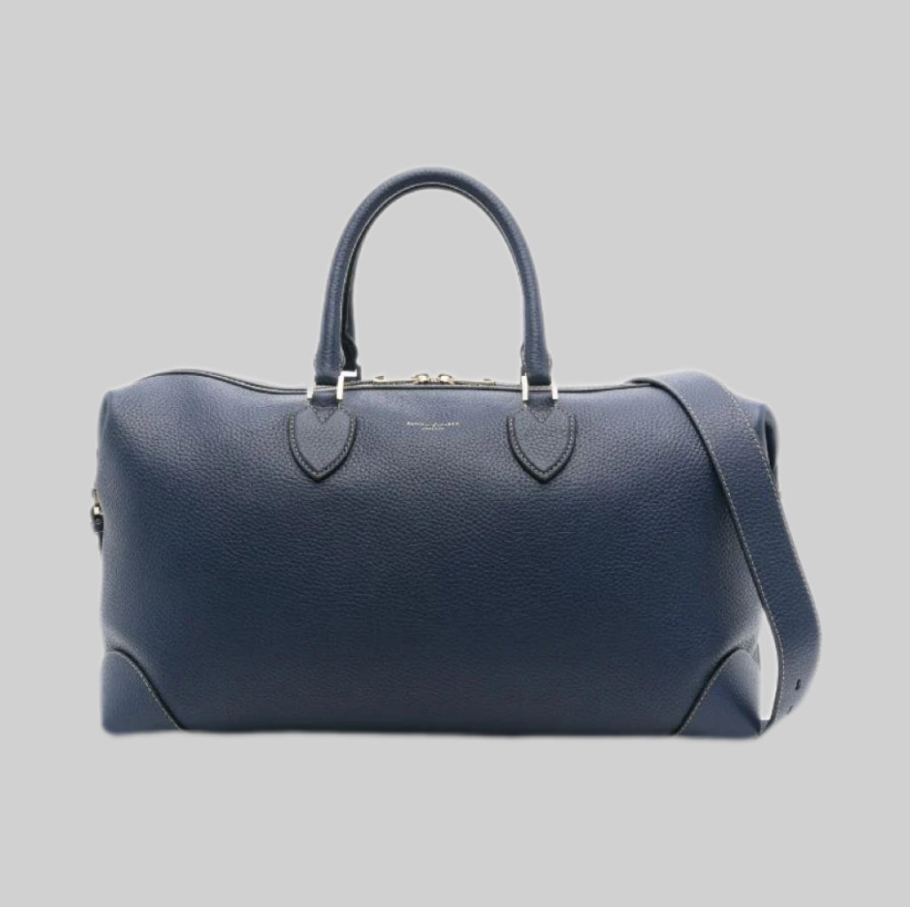 Aspinal Of London duffelbag, blue, men, frontside