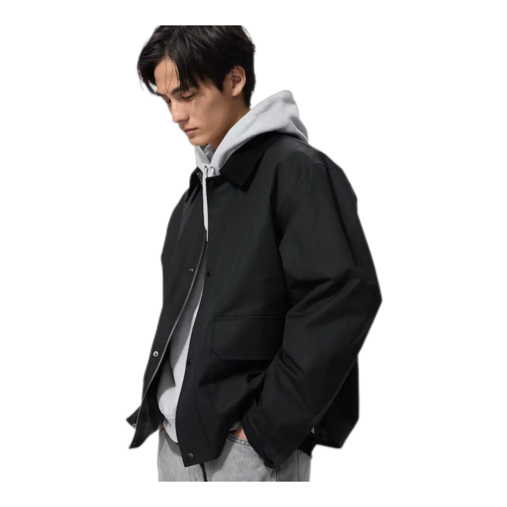 Utility Short Blouson – Corduroy Collar Jacket with Checked Lining