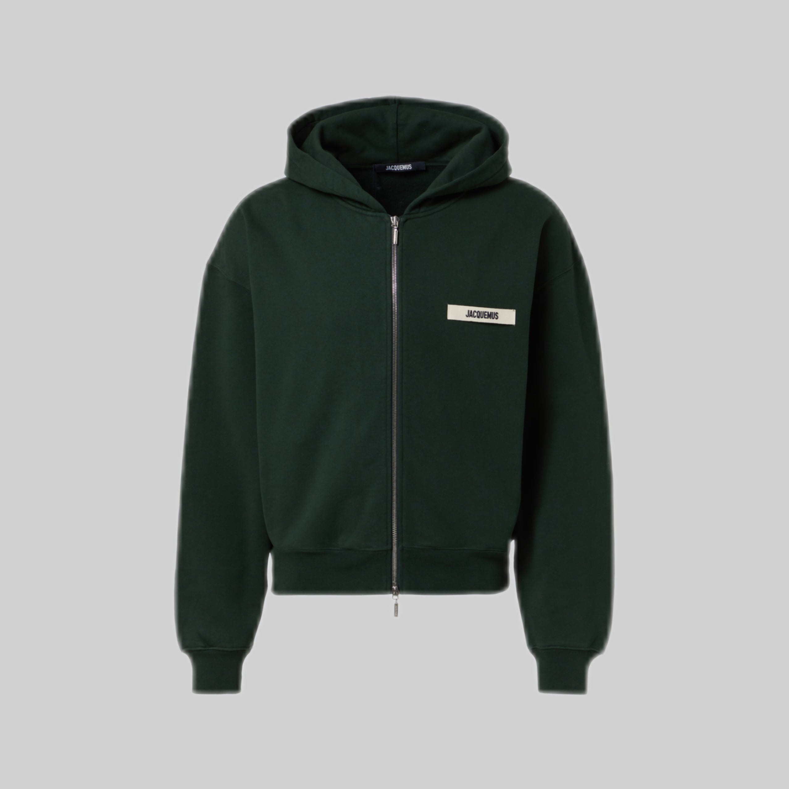 Cotton jersey zip-up hoodie