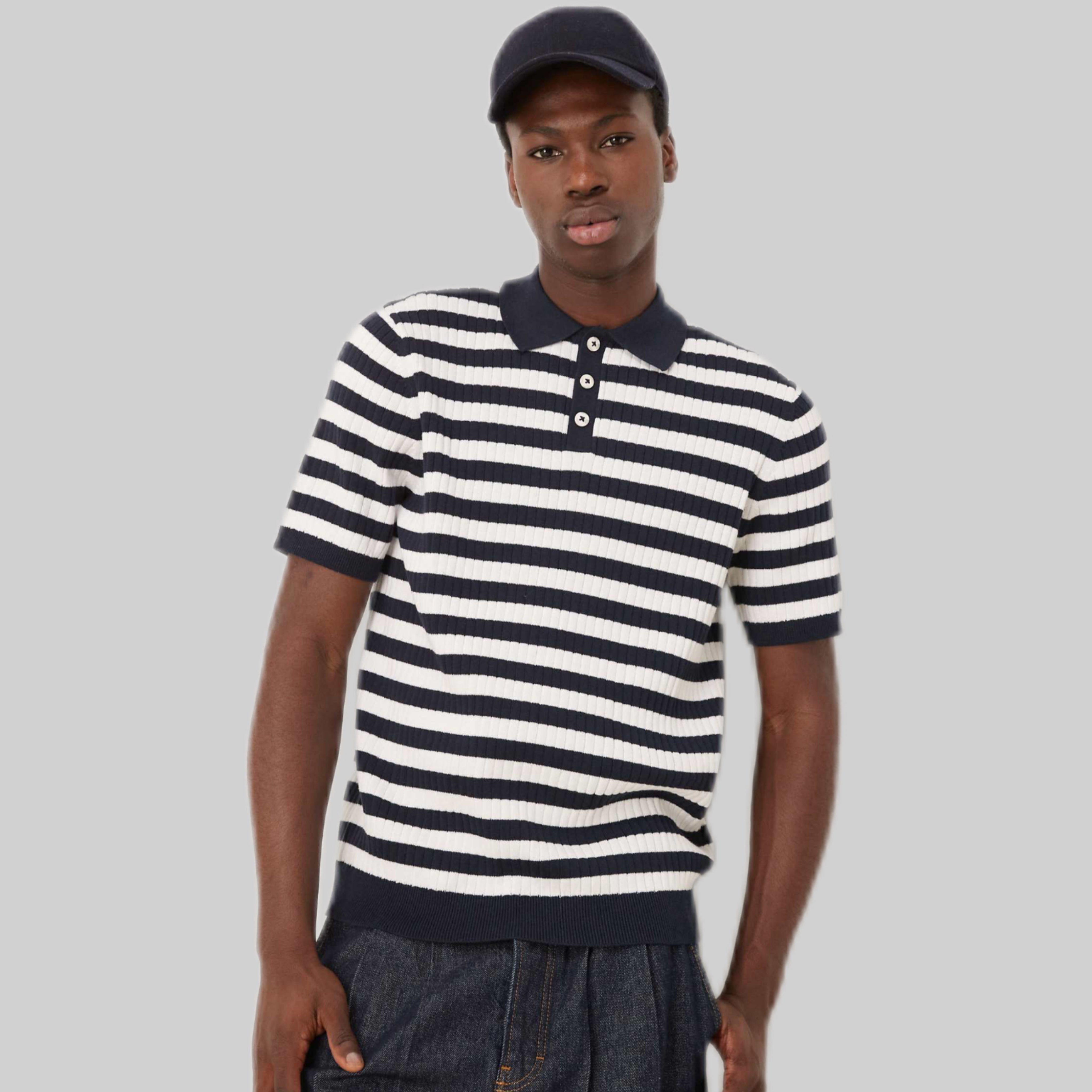 ASOS DESIGN Striped Knitted Polo