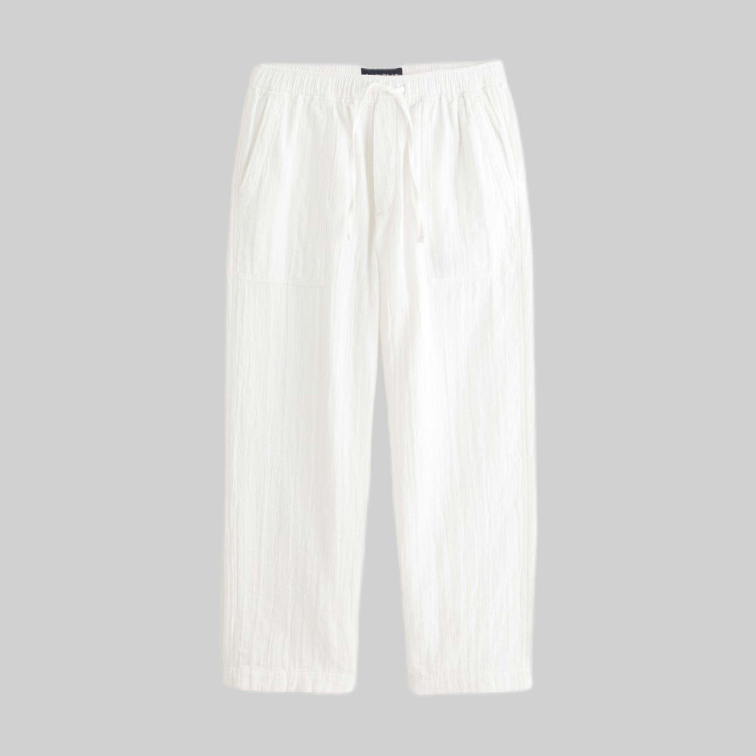 Abercrombie & Fitch linen pants, men, frontside, white