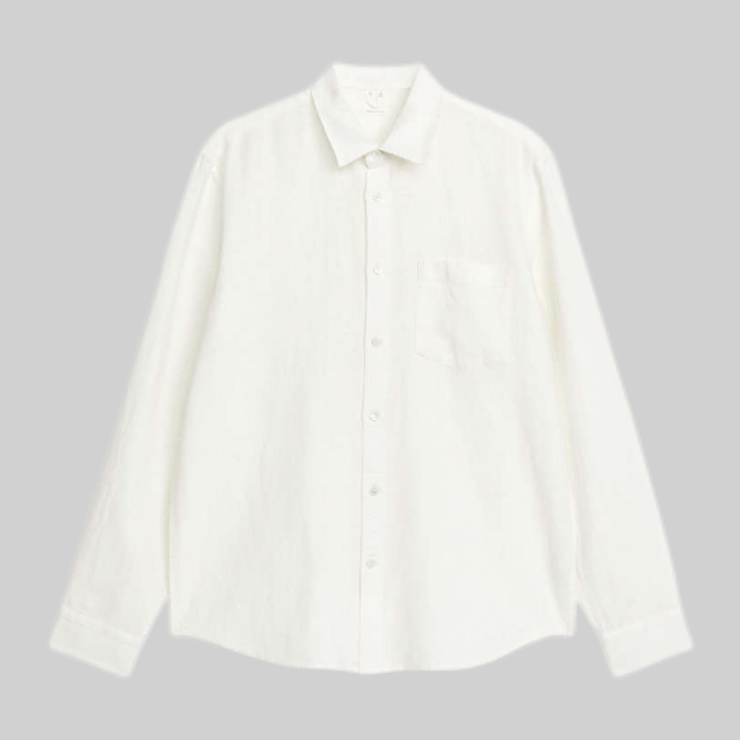 Arket shirt, white, linnen, frontside, men