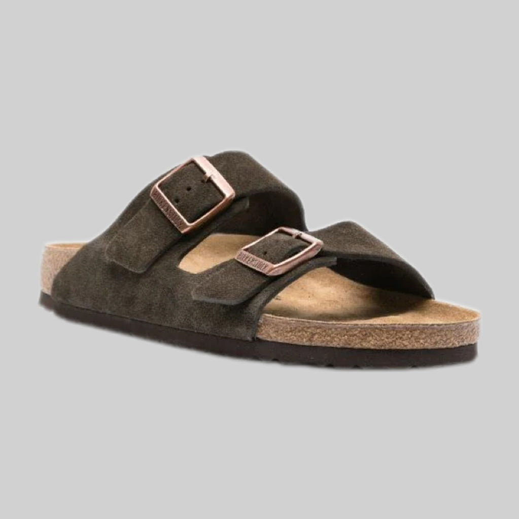 Birkenstock slides, men, brown, frontside