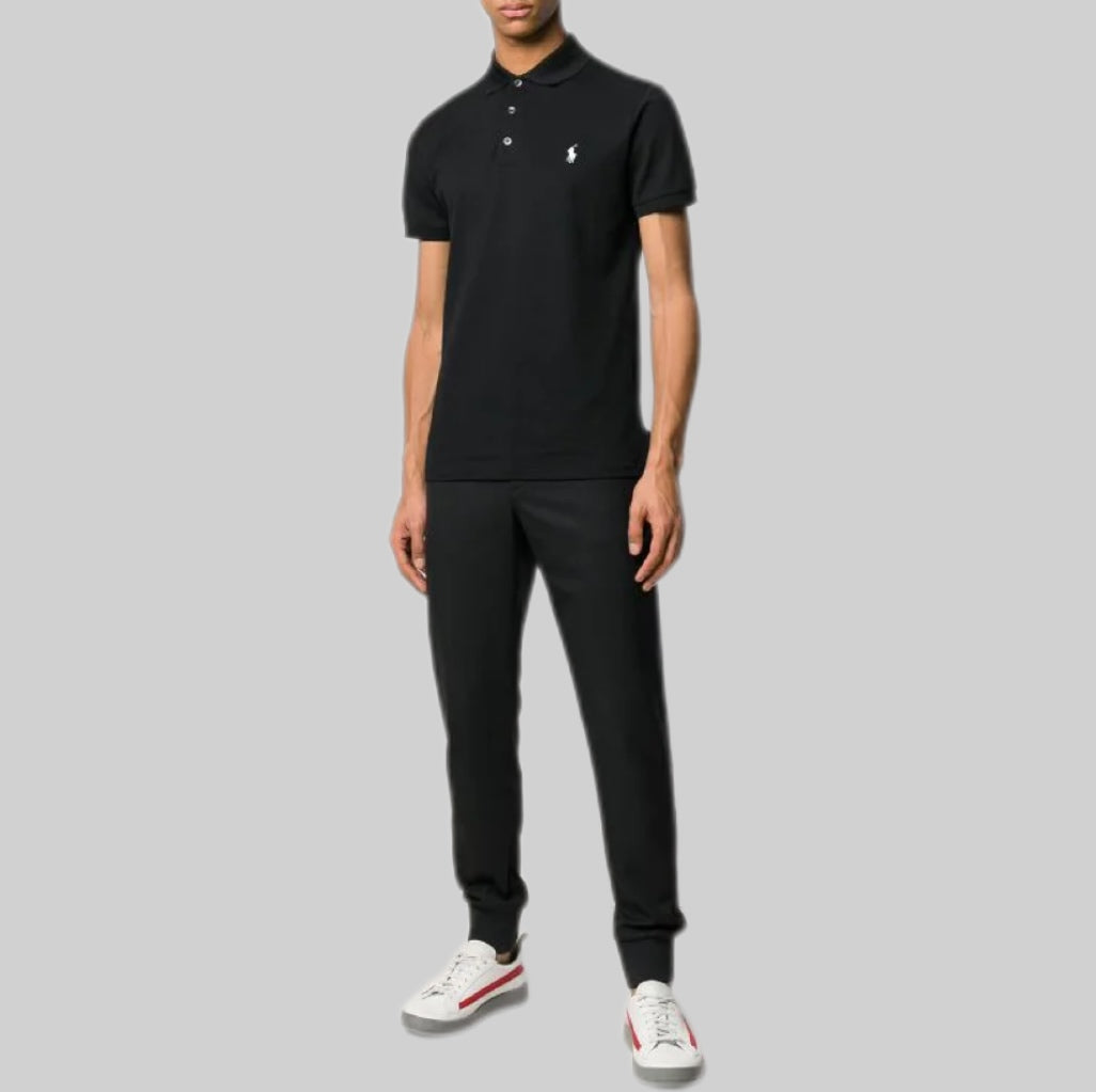 Polo Ralph Lauren polo shirt, men, frontside, black, model