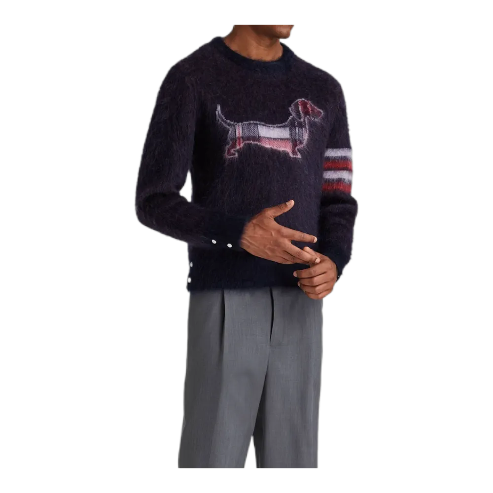 Jacquard-knit mohair-blend sweater