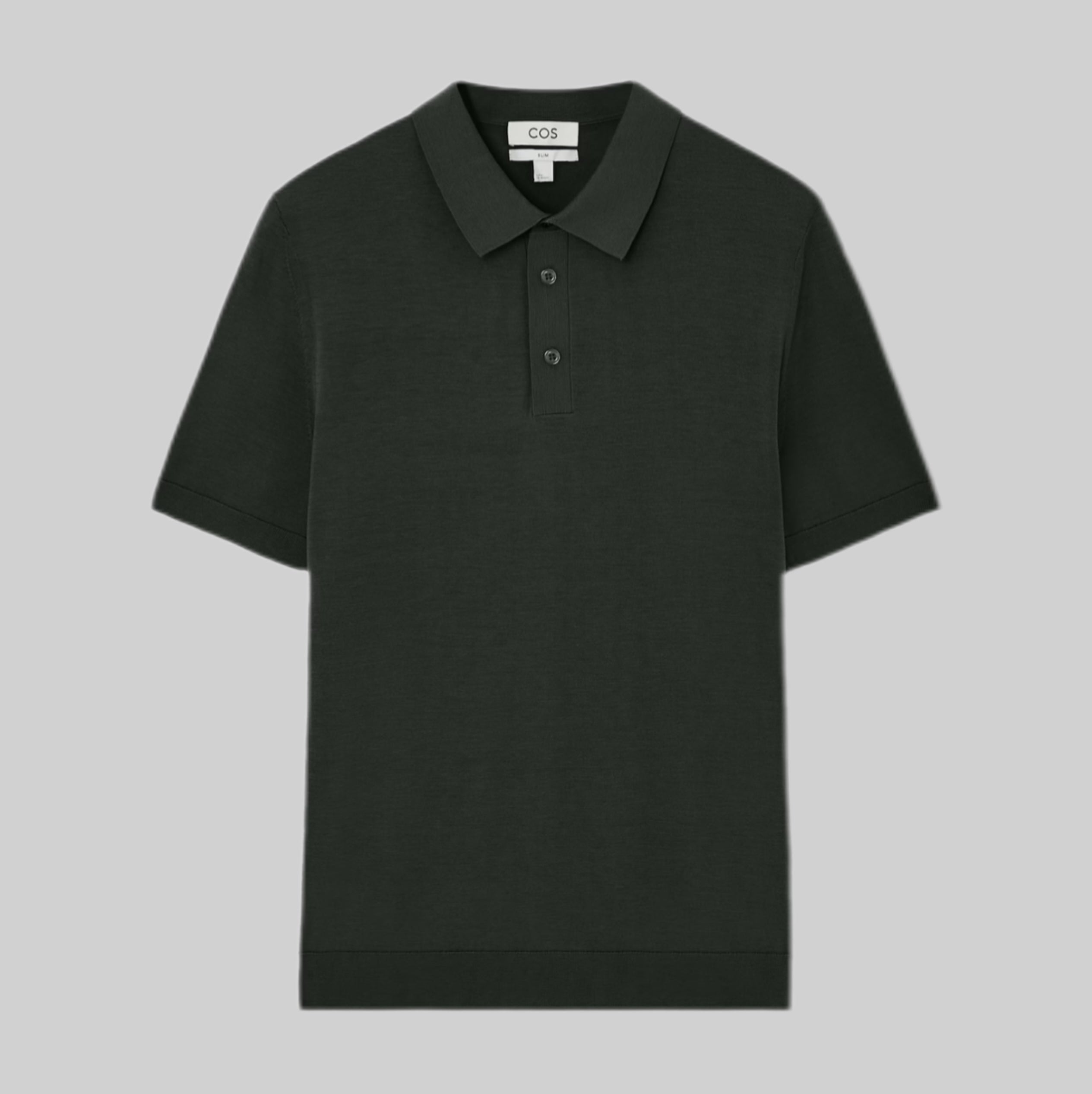 Cos polo shirt, green, men, frontside