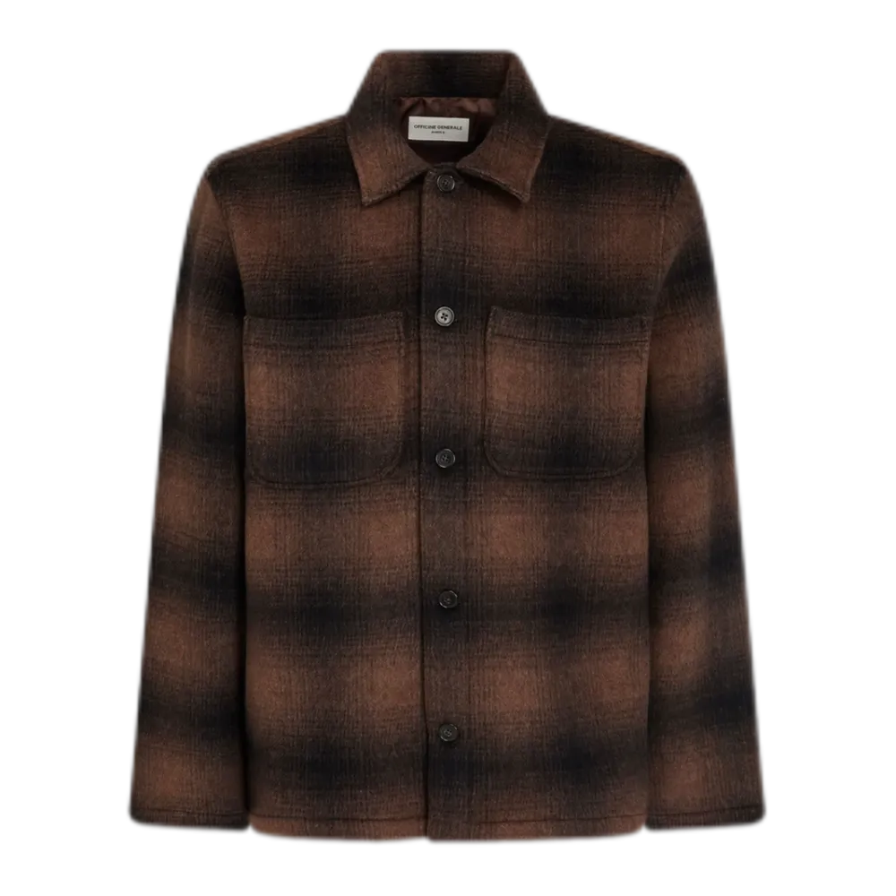 Harrison checked wool-blend overshirt