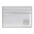 Anagram metallic leather card holder