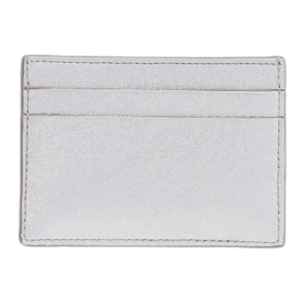 Anagram metallic leather card holder
