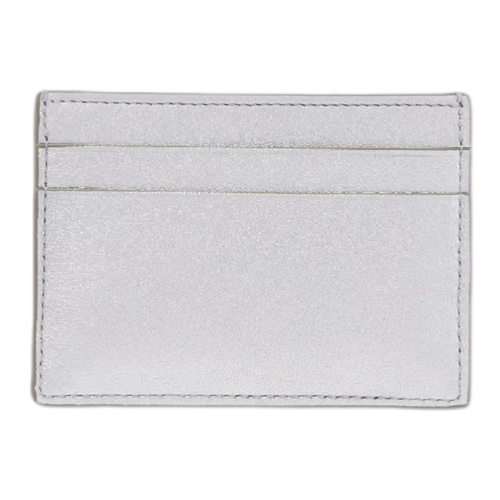 Anagram metallic leather card holder