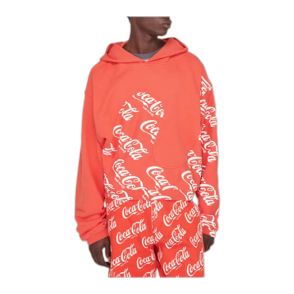 Printed cotton hoodie