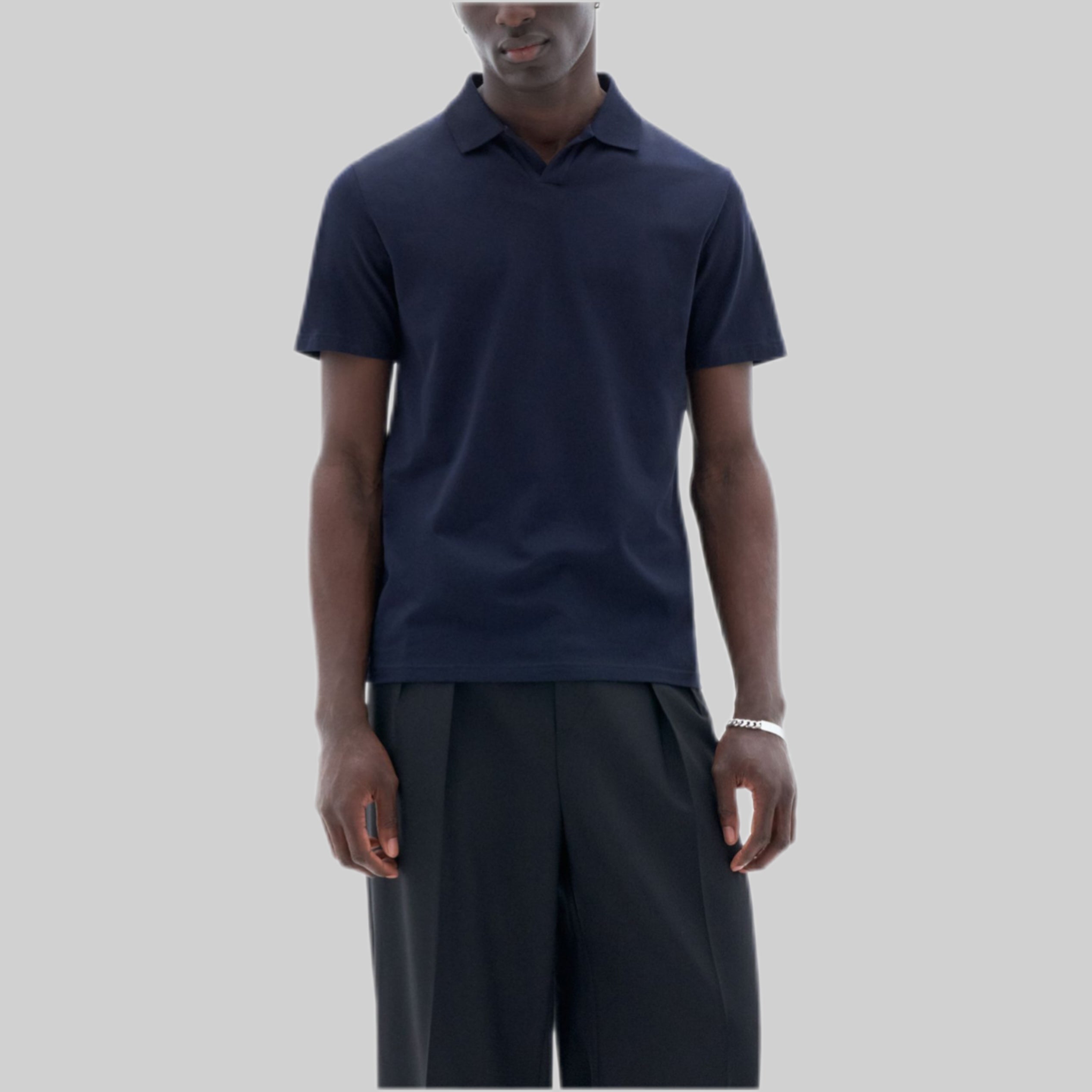 FILIPPA K polo shirt, men, frontside, blue, model