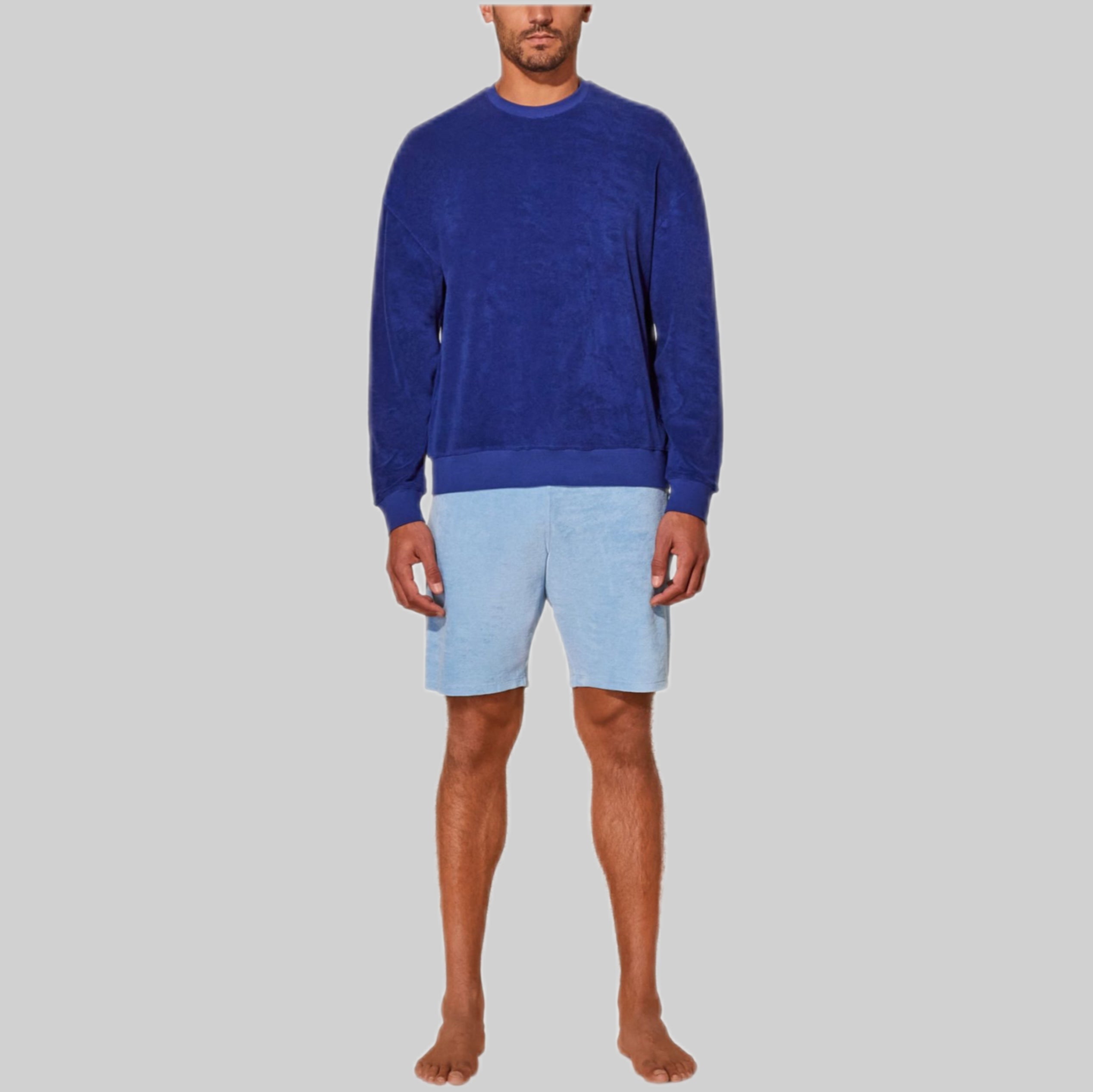 Vilebrequin Crewneck Terry Sweatshirt Encre, Male Model Front