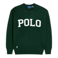 Logo-intarsia cotton jumper